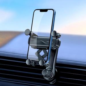 Car Vent Phone Mount Gravity Cell Phone Holder Never Blocking Vent with Rotatable Swing Arm Hands Free Universal Extension Clip Air Phone Holder Car Fit for All Phones iPhone Samsung (Black)