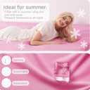 KUB Mattress Topper&Cooling Mattress Protector Bed Fitted Sheet Set, Deep Pocket&4 Elastic Bands, Triple Anti-Slip, Back Pain Relief, Breathable Soft 2 inch Mattress Pad Cover (Pink, Twin)