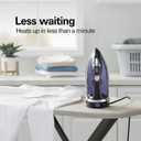 Hamilton Beach Steam Iron for Clothes & Garment Steamer with Smooth Press Stainless Steel Soleplate, 1200 Watts, 8 Retractable Cord, Black (14214)