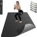 HAPBEAR Large Yoga Mat - 72"x36"x6mm (1/4 inch), Extra Wide Non-Slip Exercise Mat for Home Workout, Yoga, Pilates & Stretching, Durable & Eco-Friendly, Includes Bonus Resistance Bands & Carry Bag (Black/Gray)