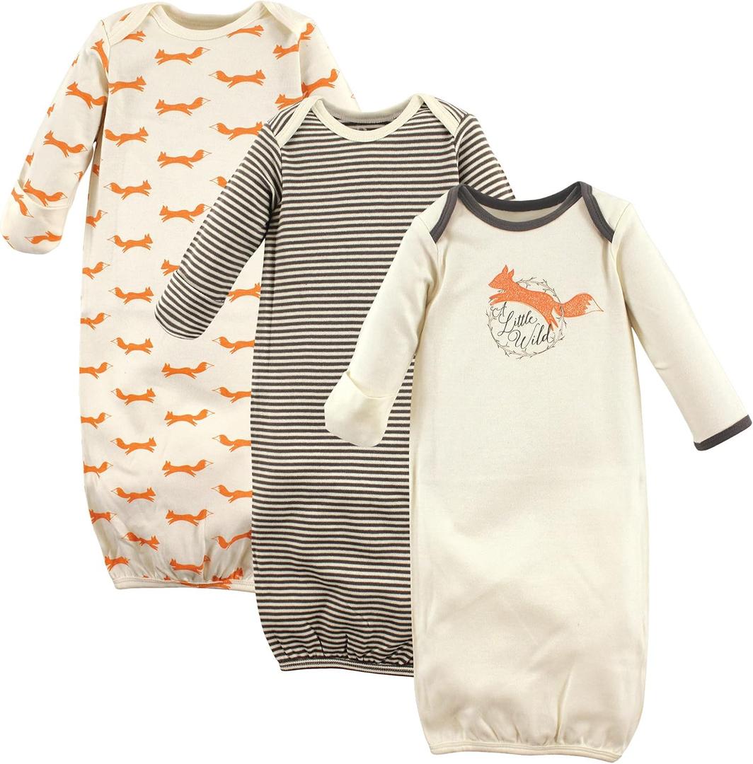 Touched by Nature Unisex Baby Organic Cotton Gowns (0-6 Months, Fox)