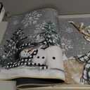 Artoid Mode Xmas Trees Deer Snowflakes Christmas Kitchen Mats Set of 2, Winter Home Decor Low-Profile Kitchen Rugs for Floor - 17x29 and 17x59 Inch (Silver)