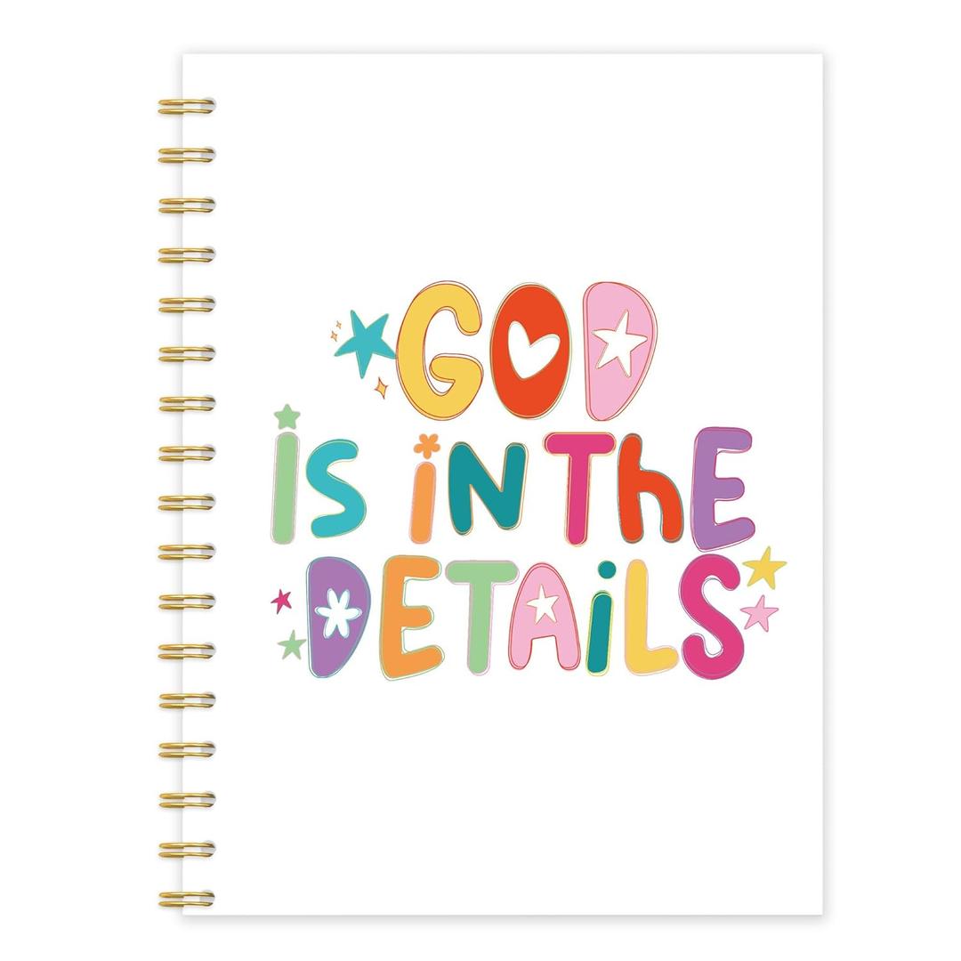 OTKBD Christian Notebook, Religious Prayer Journal for Women, God Is in the Details Bible Scripture Journal, Church Notes Notebook, Christian Gifts for Women, Faith-Based Gifts, 5.5x8.3 Inch