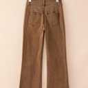 Sidefeel Womens Wide Leg Jeans Casual Baggy High Waisted Stretch Denim Pants, Size 12, Brown