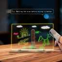 Acrylic Dry Erase Board, 11.8"X7.9" LED Light Source with 7 Colors of Pen and Folding Bracket, Cloth, can be Applied to memo/Plan Board/Graffiti/Shop menu/Night Lights