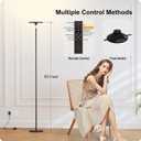 Dimmable Floor Lamp with RemoteFloor Lamps for Living Room Bedroom OfficeAdjustable Brightness (10%-100%)and Color Temperature (3000k- 6000k )Standing Lamp Tall Lamp with Foot Switch (black)