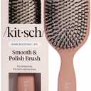 Kitsch Smooth & Polish Brush Dual Bristle Detangler Brush, Shine & Frizz Control Vegan Boar & Nylon Hair Brush with Cushioned Pad for Scalp Massage Hair Care Tool for All Hair Types - Terracotta