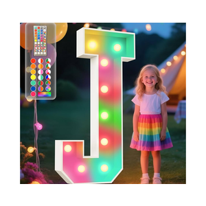 Ledido 4FT Marquee Light Up Letters, 34 Colors Changing Marquee Letter 4 Feet Tall with Remote, Big Letters for Party Wedding Graduation Birthday Decorations, Large Light Up Letter J