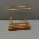 MyGift Napkin Holders for Table & Kitchen, Brass-Tone Wire Metal Napkin Dispenser with Wood Base, Modern Farmhouse Tabletop Dining Decor for Home/Cafe/Restaurant