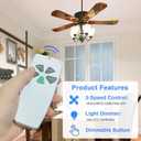 2 Pack Universal Ceiling Fan Remote Control Kits with Light Dimmer 3 Speed Fan Controller Receiver Lamp Dim Remote Replacement for Hampton Bay/Hunter/Harbor Breeze/Westinghouse/Honeywell & More