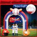 9FT Giant Baseball Inflation Arch for Baseball Party Decorate with Baseball Home Run Banner 1Blower and 5 Light for Baseball Team Coach Stadium Yard Outdoor Birthday Blow-Up Decorate