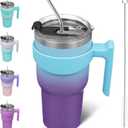 BJPKPK 30 oz Tumbler With Handle Insulated Tumbler With Lid And Straw Stainless Steel Travel Mug Coffee Cups,Ocean Dream