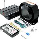 200W 12V 20 Tone Emergency Siren PA System, Slim Speaker Horn with Wireless Handheld Remote Control and Microphone for Emergency Vehicles Police Car Firefighter Ambulance SUVs