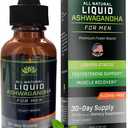 BIOACTIVE Liquid Ashwagandha Supplement Drops - Testosterone Booster For Men* - Adaptogen for Stress Support, Men’s Wellness - Organic, Vegetarian, Gluten Free, Non-GMO, 59 Servings (1 Oz, Unflavored)