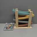 Vanplay Car Ramp Toys for One Year Old Boy Birthday Gifts, Wooden Montessori Toys for 1 2 Year Old, Race Track Truck Toy with 4 Mini Cars, First Christmas Birthday Gifts for Toddlers 1-3-2-4