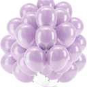 PartyWoo 50pcs Pearl Light Purple Balloons, 12inch, Latex, for Balloon Garland, Birthday, Wedding Decorations