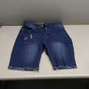 Stretch Skinny Jean Shorts (Indigo Blue), Size L