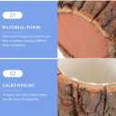 YARNOW Wood Bark Flower Pot, 8 Pcs Tree Stump Planter Pot for Succulents, 2 Sizes, Light Brown Wooden Buckets for Indoor and Outdoor Use