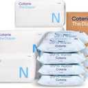 Coterie Baby Wipes + Diapers Kit, Size Newborn Diapers (186 Count) & 8 Pack (448 Count) Baby Wipes with 99% Water, Plant Based Materials, Hypoallergenic for Sensitive Skin, Baby Essentials