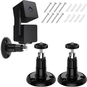 FastSnail Wall Mount Compatible with Wyze Cam Pan & Wyze Cam V3/Ring Camera, Adjustable Indoor Outdoor Mount for Wyze Cam Pan, Wyze Cam Outdoor, Wyze Cam V3/ArloPro/2/3/4/5//Ultra/Ultra 2 Pack Black