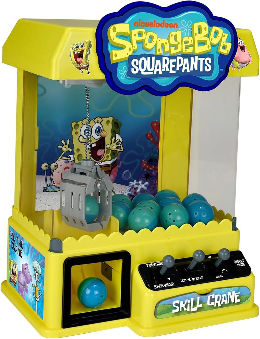 Well Played Spongebob Squarepants Skill Crane Game Toys - Fun Classic Arcade Machine for Kids - Ages 6+