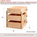 Mulush Pull Out Drawers For Cabinets, 14''W21''D19''H Soft Close Slide Out Wood Shelves Storage Organizer for Kitchen, 3-Tier, Finished, Heavy-Duty, Bottom Assembly