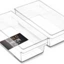BINO | Plastic Storage Bins, Medium - Shallow | THE HANDLER COLLECTION | Multipurpose Organizer Bins | Kitchen Pantry Organizers and Storage | Clear Containers for Organizing Home | Freezer Organizer (2PK SHALLOW - MEDIUM - 12 x 6 x 4)