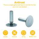 10 Pcs 014973239763 Elevator Bolts, 3/8-16 x 1-1/2 Flat Head Bolt, Zinc - Rust Resistant