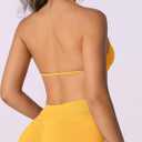 ABOCIW Women Seamless Halter Sports Bra Open Back Padded Gym Workout Crop Tank Tops Low Impact Bra (Yellow)