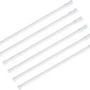 KXLife 6 Pack Spring Tension Rods for Windows 28 to 48 Inch, Adjustable Expandable Small Curtain Tension Rods No Drill for Kitchen, Bathroom, Doorway, Cupboard(White)