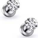 Astm F136 Titanium Round CZ Ear Gauges Screw Fit Flesh Tunnels Plugs Gauges Earring Expander Stretcher Ear Tunnels For Ears 10G 8G 6G 4G 2G 0G 00G Plug Earrings Piercing Jewelry For Women Men