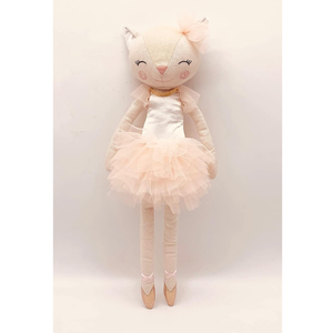 Plush Ballerina Cat Stuffed Animal for Girls Kids Birthday Gifts and Decor 15.5x4 inch