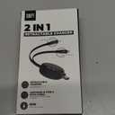 2-in-1 Retractable Charger for Car iPhone and Android, Wall Outlet or PC | Modern Car Charger Retractable Cord | 15W Fast Charging | Does not Work with CarPlay