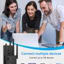 WiFi Extender Signal Booster, Dual Band 2.4/5.8G WiFi Extender 1200Mbps, 12880 Sq Ft Coverage, 105 Devices & 1-Tap Setup for Home Use