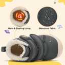 LeIsfIt Toddler Boots Girls Boys Warm Winter Boots Cozy Plush Lining Winter Shoes Indoor Outdoor Faux Fur Booties (Darkgrey)