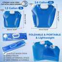 Hakkin Collapsible Water Tank Container 4 Pack 1.3 Gallon/5L, No-Leak Freezable Portable BPA Free Food Grade Plastic Storage Jug for Camping, Hiking, Travel, Emergency Survival Kit Bonus 2 Pcs Caps