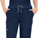 COMENII Scrubs for Women Set, V-Neck Top & Straight Leg Pants with 11 Pockets, Stretch Comfortable Womens Scrub Sets (Large)