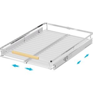 iPEGTOP Pull Out Cabinet Drawer Shelf Organizer, Extendable Sliding Slide Out Pantry Shelves Storage Heavy Duty for Kitchen Cabinets Under Sink, Adjustable Width 12.3~18.1" W x 22.5" D