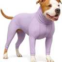 LovinPet UPF 50+ Dog Sun Protection Shirt for Medium and Large Dogs, 4-Way Stretch Nylon, Lightweight Anti-Static Quick-Dry UV Layer, Indoor Shedding Control and Winter Base Layer,Purple,2XL