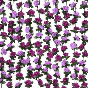 BLEUM CADE 5Pcs 41Ft Flower Garland Artificial Rose Vines for Bedroom, Cute Fake Hanging Flower Vines Floral Garland Decorations for Wedding Party Wall Room Decor Aesthetic (5 Pcs, Purple)