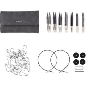 Knit Picks Options Wood Short Interchangeable Knitting Needle Set with Case and Stitch Markers (Clark Short)