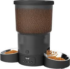 SURDY 3L Automatic Cat Feeder 2 Bowls, 2.4G/5G WiFi Smart Cat Food Automatic with App Control, Feeder for Cats/Dogs, Timed Pet Feeder Programmable 1-10 Meals, 10s Meal Call (5L)