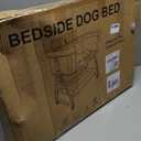 Bedside Dog Bed, 6-Height Adjustable Elevated Cat Bed for Small & Medium Puppy & Cat, Extension for Human Bed, Pet Bassinet with Removable & Washable Cover, Dogs Couch with Sides (30" L x 21" W)