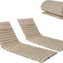 Only choice 2 Pieces Set Patio 72.83” × 23.62 ” Indoor/Outdoor Chaise Lounge Chair Cushion Replacement Funiture Seat Cushion (Khaki)