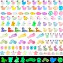 160 PCS Luminous Mini Resin Animals Miniature Animals Figurines to Hide Glow in The Dark Tiny Resin Figurines for Miniature Landscape Party Favors Bag Fillers Garden Decor