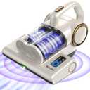 FEPPO Mattress Vacuum Cleaner, 16Kpa Bed Vacuum Cleaner with 253.7nm UV-C Light, 140F Heat, HEPA Filter & Ultrasonic, Versatile Handheld Vacuums for Bed, Sofa, Couch, Crib(Corded, 500W) (White)