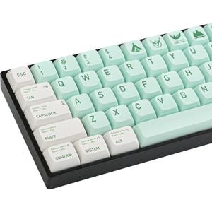 XDA PBT Key Cap, 139keys Dye Sublimation Forest Green Custome Key Cap Set for Cherry/Gatron MX switches 60 Percent/68/61 Gaming Mechanical Keyboard (Forest Green)