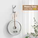 3 x pickpiff Adhesive Wall Coat Hooks - Heavy Duty Stick-On Door Hanger, Metal Hook for Hanging Towel,Purse, Robe, Backpack, Jacket, Clothes - for Bathroom,Dorm, Closet, Kitchen - Silver, 6 Pack