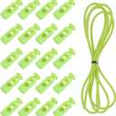 uxcell 40 Pcs Double Hole Cord Locks with 39Inch Elastic Shock Cord, Plastic Spring Toggle Stopper Clip with Stretch String for Shoelaces Drawstrings Paracord, Light Green