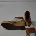 Franco Sarto Women's Clemens Espadrille Wedge Sandal (8 Wide, Cognac Brown Raffia)